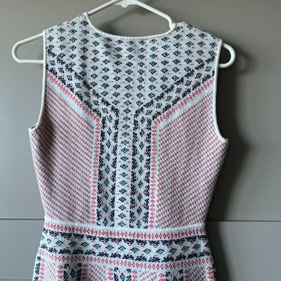 BCBG Maxazria Wilma Sleeveless Dress Women XXS Jacquard Geometric Fit and Flare - Picture 6 of 12